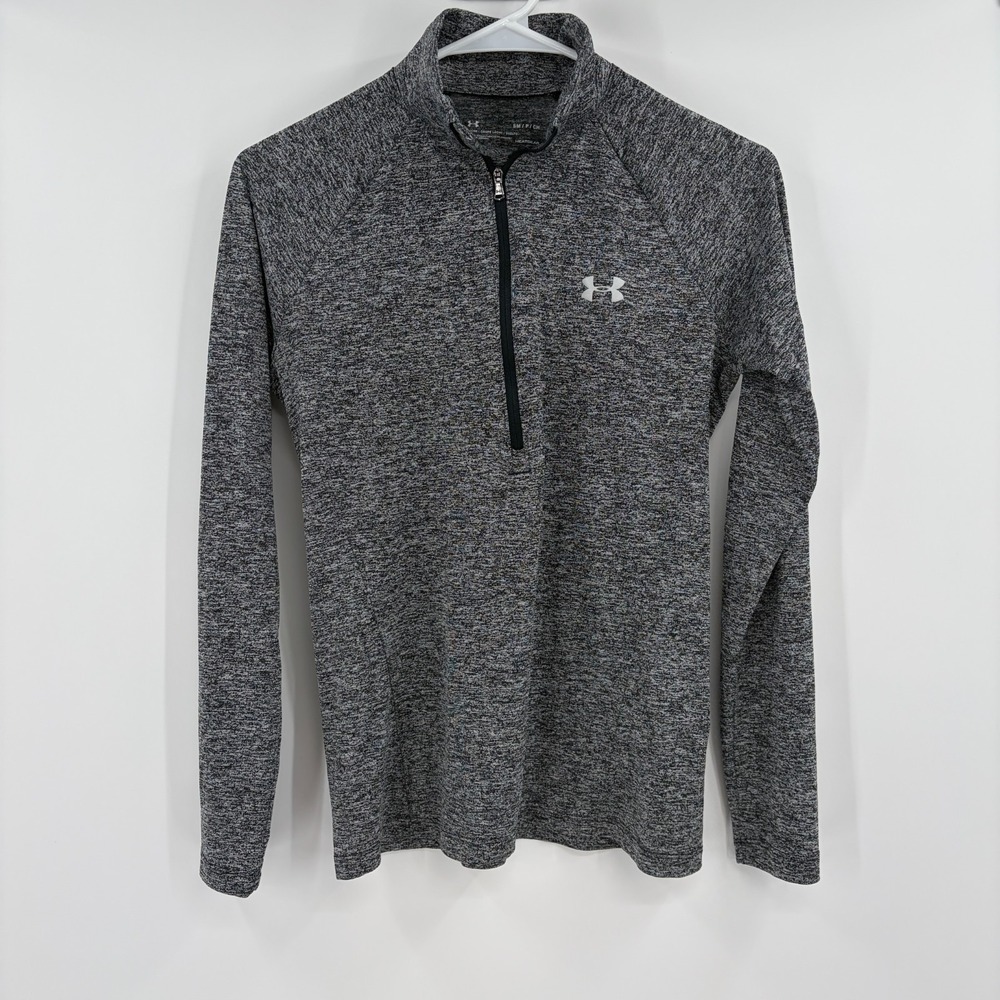 Under Armour Womens Tech Twist 1/2 Zip HeatGear Pullover Shirt Small Dark Gray